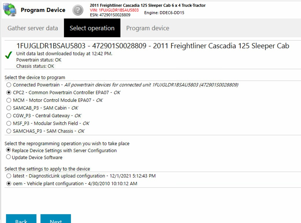 Programación de Fábrica Cascadia